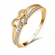 Anel Feminino Infinito Cravejado com Zircônia