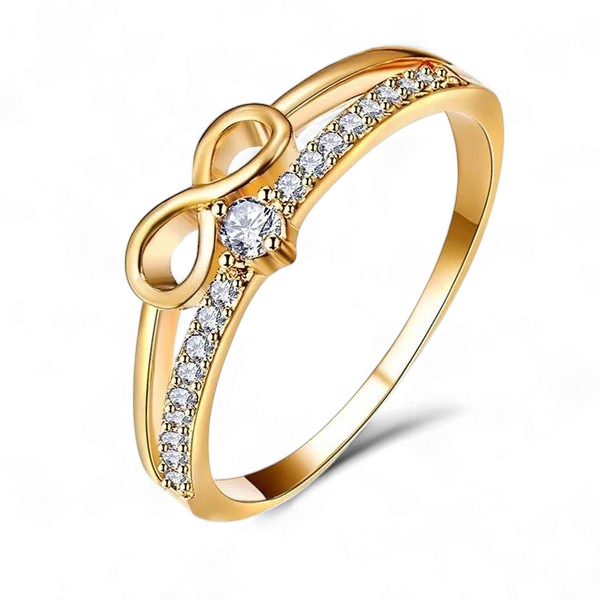 Anel Feminino Infinito Cravejado com Zircônia