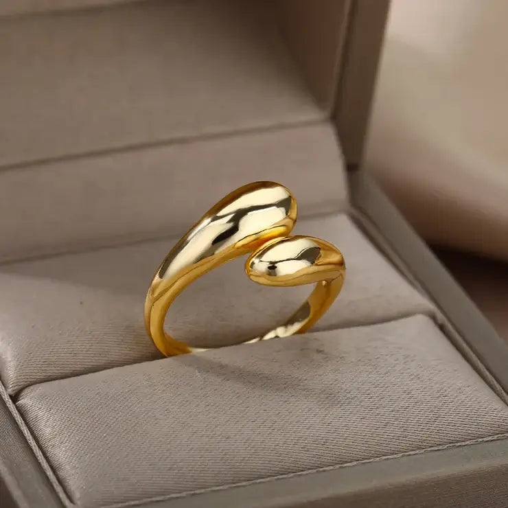 Anel Ajustável Minimalista Open Banhado em Ouro 18k