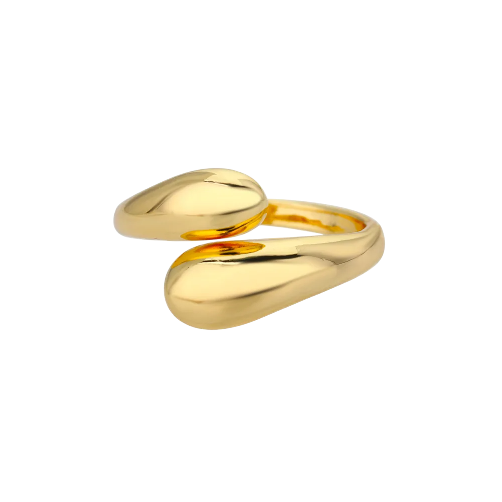 Anel Ajustável Minimalista Open Banhado em Ouro 18k