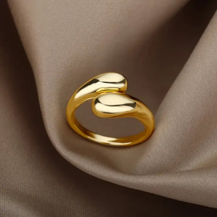 Anel Ajustável Minimalista Open Banhado em Ouro 18k