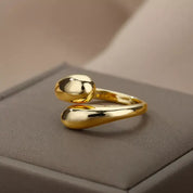 Anel Ajustável Minimalista Open Banhado em Ouro 18k