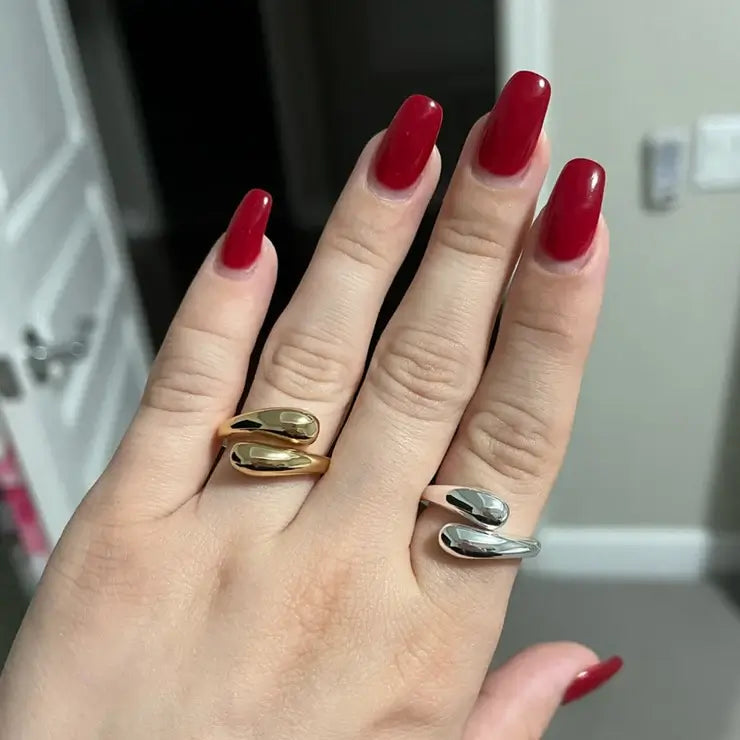 Anel Ajustável Minimalista Open Banhado em Ouro 18k