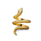 Anel Ajustável Serpente Banhado em Ouro 18k