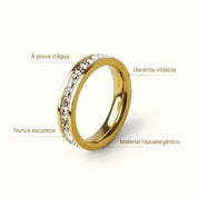 Anel Brilhante Banhado em Ouro 18k