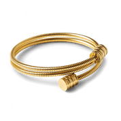 Bracelete Espiral Tríplice Banhado em Ouro 18k