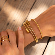 Bracelete Espiral Tríplice Banhado em Ouro 18k