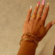Bracelete Espiral Tríplice Banhado em Ouro 18k