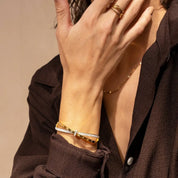 Bracelete Romano Zircônia Banhado em Ouro 18k