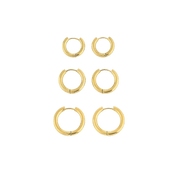 Brinco Trio de Argolas Banhado em Ouro 18k