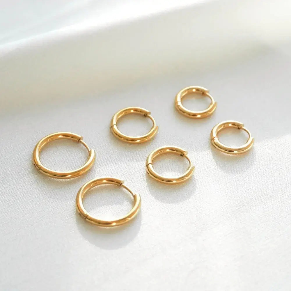 Brinco Trio de Argolas Banhado em Ouro 18k