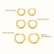 Brinco Trio de Argolas Banhado em Ouro 18k