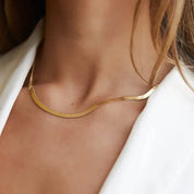 Colar Malha Snake Dourado Banhado em Ouro 18k