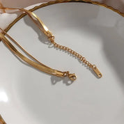 Colar Trio Camadas Malha Banhado em Ouro 18k