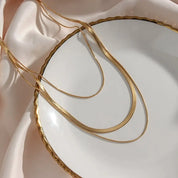 Colar Trio Camadas Malha Banhado em Ouro 18k