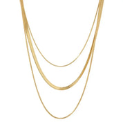 Colar Trio Camadas Malha Banhado em Ouro 18k