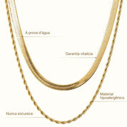 Mix Colar Melina Banhado em Ouro 18k